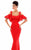 Tarik Ediz - 50332 Laser-Cut Embroidered Off Shoulder Mermaid Dress In Red