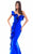 Tarik Ediz - 50333 Laser-Cut Plunging Ruffled Cascade Mermaid Gown In Blue