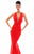 Tarik Ediz - 50334 Crisscrossed Plunging V-Neck Mermaid Gown In Red
