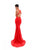 Tarik Ediz - 50334 Crisscrossed Plunging V-Neck Mermaid Gown In Red