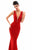 Tarik Ediz Plunging V-Neck Tri-Band Mermaid Evening Dress 50336 - 1 pc Ivory In Size 8 Available In Red