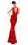 Tarik Ediz Plunging V-Neck Tri-Band Mermaid Evening Dress 50336 - 1 pc Ivory In Size 8 Available In Red