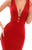 Tarik Ediz - 50336 Plunging V-Neck Tri-Band Mermaid Gown In Red