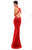 Tarik Ediz - 50337 Crisscrossed Low Open Back Mermaid Gown In Red