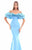 Tarik Ediz - 50339 Ruffled Fitted Off Shoulder Mermaid Gown In Blue