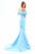 Tarik Ediz - 50339 Ruffled Fitted Off Shoulder Mermaid Gown In Blue