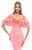 Tarik Ediz - 50339 Ruffled Fitted Off Shoulder Mermaid Gown In Pink