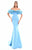 Tarik Ediz - 50339 Ruffled Fitted Off Shoulder Mermaid Gown In Blue