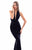 Tarik Ediz - 50340 Plunging Halter Bow Accented Mermaid Gown In Black