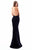Tarik Ediz - 50340 Plunging Halter Bow Accented Mermaid Gown In Black