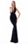 Tarik Ediz - 50340 Plunging Halter Bow Accented Mermaid Gown In Black