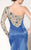 MNM Couture - 9441 Glittering  Illusion Asymmetrical Gown in Blue