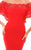 Tarik Ediz - 50347 Laser-Cut Batwing Sleeve Off Shoulder Mermaid Gown In Red