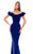Tarik Ediz - 50348 Tiered Ruffle Off-Shoulder Mermaid Gown In Blue