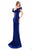 Tarik Ediz - 50348 Tiered Ruffle Off-Shoulder Mermaid Gown In Blue