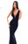 Tarik Ediz - 50349 Sleeveless Plunging V-Neck Mermaid Gown In Black