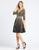 Mac Duggal Evening - 5035D Sequined Quarter Sleeve A-Line Dress In Black and Gold