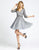 Mac Duggal Evening - 5035D Sequined Quarter Sleeve A-Line Dress In Silver and Gray