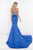 Rachel Allan - 5036 Jeweled Strapless Gown with Overskirt in Blue