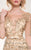 MNM Couture - Embellished Illusion Bateau A-line Gown 9621W in Gold