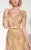 MNM Couture - Embellished Illusion Bateau A-line Gown 9621W in Gold