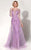 MNM Couture - Embellished Illusion Bateau A-line Gown 9621W in Purple