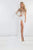Rachel Allan - 5038 One Shoulder Long Sleeve Dress in White/Rose Gold