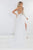 Rachel Allan - 5038 One Shoulder Long Sleeve Dress in White/Rose Gold