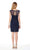 Embellished Illusion Bateau Mesh Sheath Dress in Blue