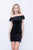 Nina Canacci - 503 Crystal Beaded Ruffled Off-Shoulder Fitted Dress