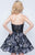 Nina Canacci - 504 Strapless Sweetheart Floral Cocktail Dress In Black and Print