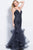 50405 Embellished Deep V-neck Mermaid Dress
