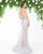Mac Duggal - 50416D Sheer Floral Embroidered Sleeveless Gown In Silver and Multi-Color