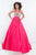 Rachel Allan - 5042 Beaded Plunging Halter Ballgown in Pink