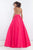Rachel Allan - 5042 Beaded Plunging Halter Ballgown in Pink