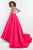 Rachel Allan - 5042 Beaded Plunging Halter Ballgown in Pink