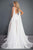 Rachel Allan - 5043 Plunging Sequined Chiffon Gown in White