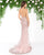 Mac Duggal - 50455D Sparkling Bejeweled V-Neck Evening Gown In Pink and Gold