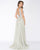 Mac Duggal - 50458R Shimmering Plunging Chiffon Evening Dress In Silver