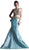 Cinderella Divine - 5045 Two Piece Beaded Mermaid Gown In Gold and Green