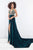 Rachel Allan - 5046 Plunging Halter Gown with Slit in Green