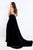 Rachel Allan - 5046 Plunging Halter Gown with Slit in Black
