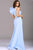 Jovani - 50479 Sleeveless Ruffled Shoulder Long Scuba Dress  in Blue