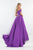 Rachel Allan - 5047 Off-Shoulder Ballgown with Slit In Purple