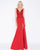 Cassandra Stone - 50484A Embellished V-neck Sheath Dress In Red