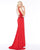 Cassandra Stone - 50484A Embellished V-neck Sheath Dress In Red