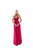Tarik Ediz - 50486 Plunging V-Neck Twisted Front Chiffon Gown In Pink