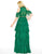 Mac Duggal - 50505D Beaded Collar Lace Layered Evening Gown in Green