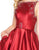 Mac Duggal - 50509D Beaded Bateau Ballgown With Train in Red