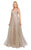 Mac Duggal Couture - 50514D Beaded Deep V-neck A-line Dress In Nude